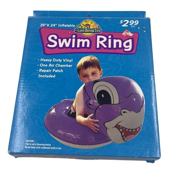 Vintage Land Before Time Ducky Water Swim Ring 29x24 Inflatable Heavy Vinyl RARE - Picture 2 of 6